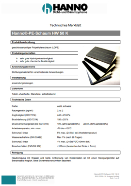 PE-Schaum HW 50 K